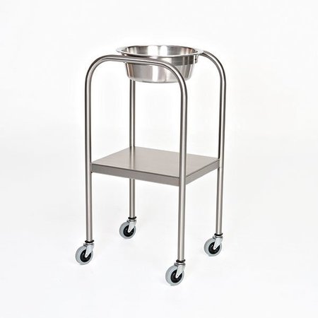 MIDCENTRAL MEDICAL SS Single Bowl Ring Stand with Shelf MCM1001
